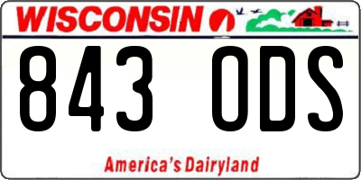 WI license plate 843ODS