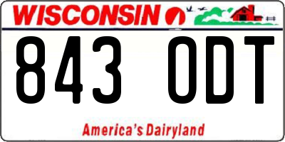 WI license plate 843ODT