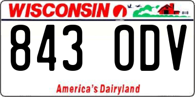 WI license plate 843ODV