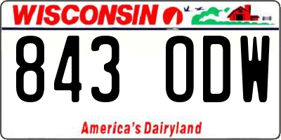 WI license plate 843ODW