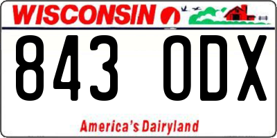 WI license plate 843ODX