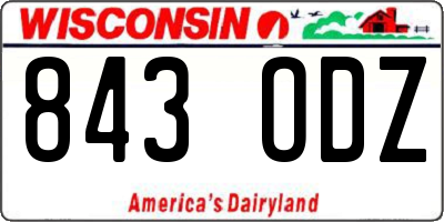 WI license plate 843ODZ