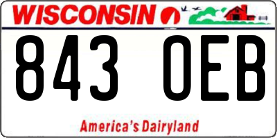 WI license plate 843OEB