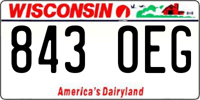 WI license plate 843OEG