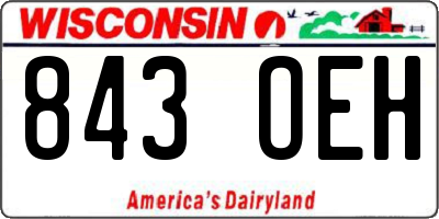 WI license plate 843OEH