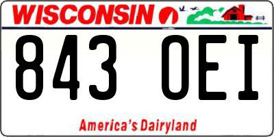 WI license plate 843OEI