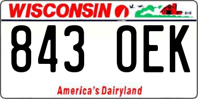 WI license plate 843OEK