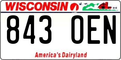WI license plate 843OEN