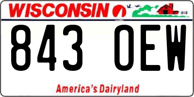 WI license plate 843OEW