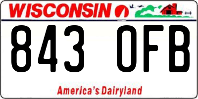 WI license plate 843OFB