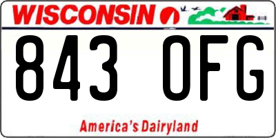 WI license plate 843OFG