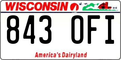 WI license plate 843OFI