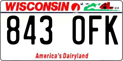 WI license plate 843OFK