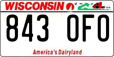 WI license plate 843OFO