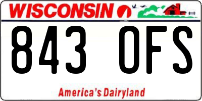 WI license plate 843OFS