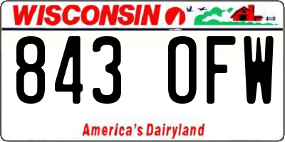 WI license plate 843OFW