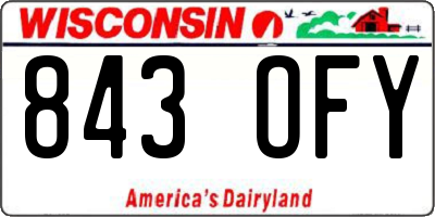 WI license plate 843OFY