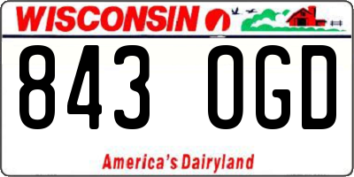 WI license plate 843OGD