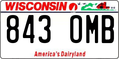 WI license plate 843OMB