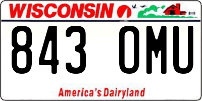WI license plate 843OMU