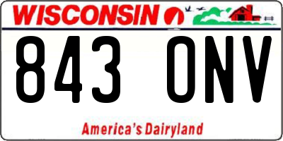 WI license plate 843ONV