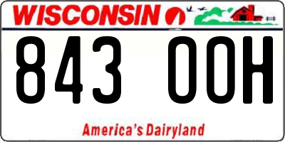 WI license plate 843OOH