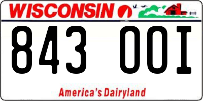 WI license plate 843OOI