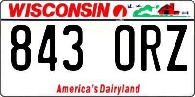 WI license plate 843ORZ