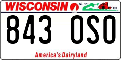 WI license plate 843OSO