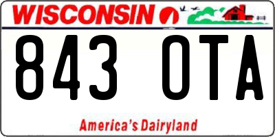 WI license plate 843OTA