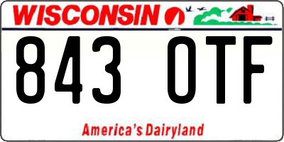 WI license plate 843OTF