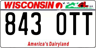 WI license plate 843OTT
