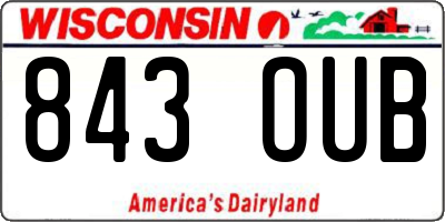 WI license plate 843OUB