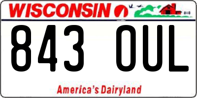 WI license plate 843OUL