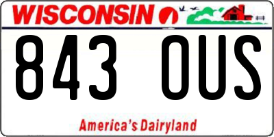 WI license plate 843OUS