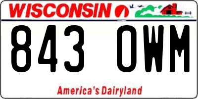 WI license plate 843OWM