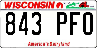 WI license plate 843PFO