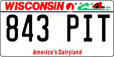 WI license plate 843PIT