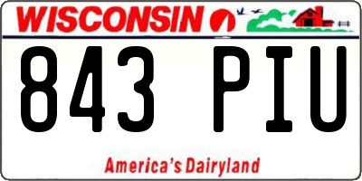 WI license plate 843PIU
