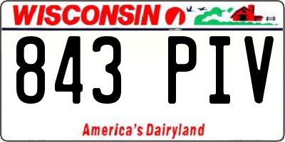 WI license plate 843PIV