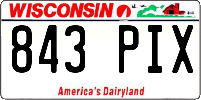 WI license plate 843PIX