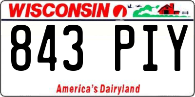 WI license plate 843PIY
