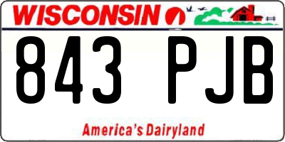 WI license plate 843PJB