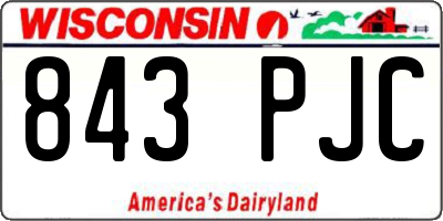 WI license plate 843PJC