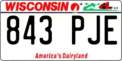 WI license plate 843PJE