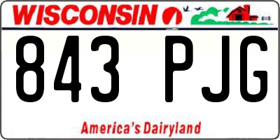 WI license plate 843PJG