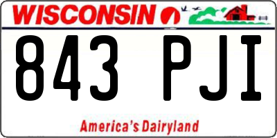 WI license plate 843PJI