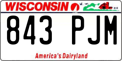 WI license plate 843PJM