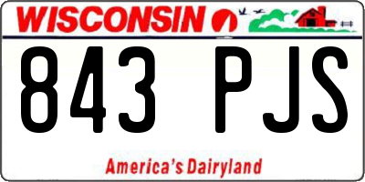 WI license plate 843PJS