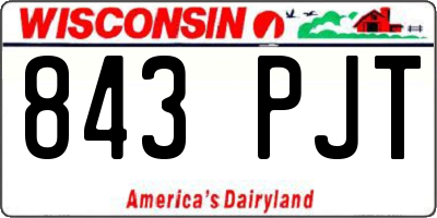WI license plate 843PJT